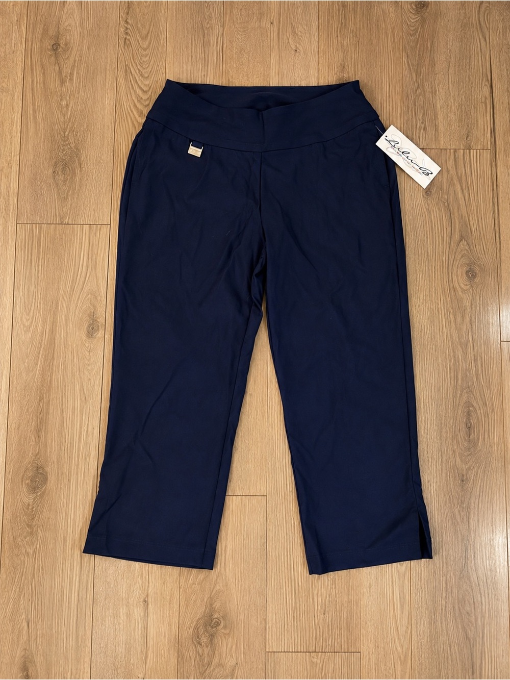 NWT Lulu-B Bangladine Contemporary Capri Pants in Navy, Size 6